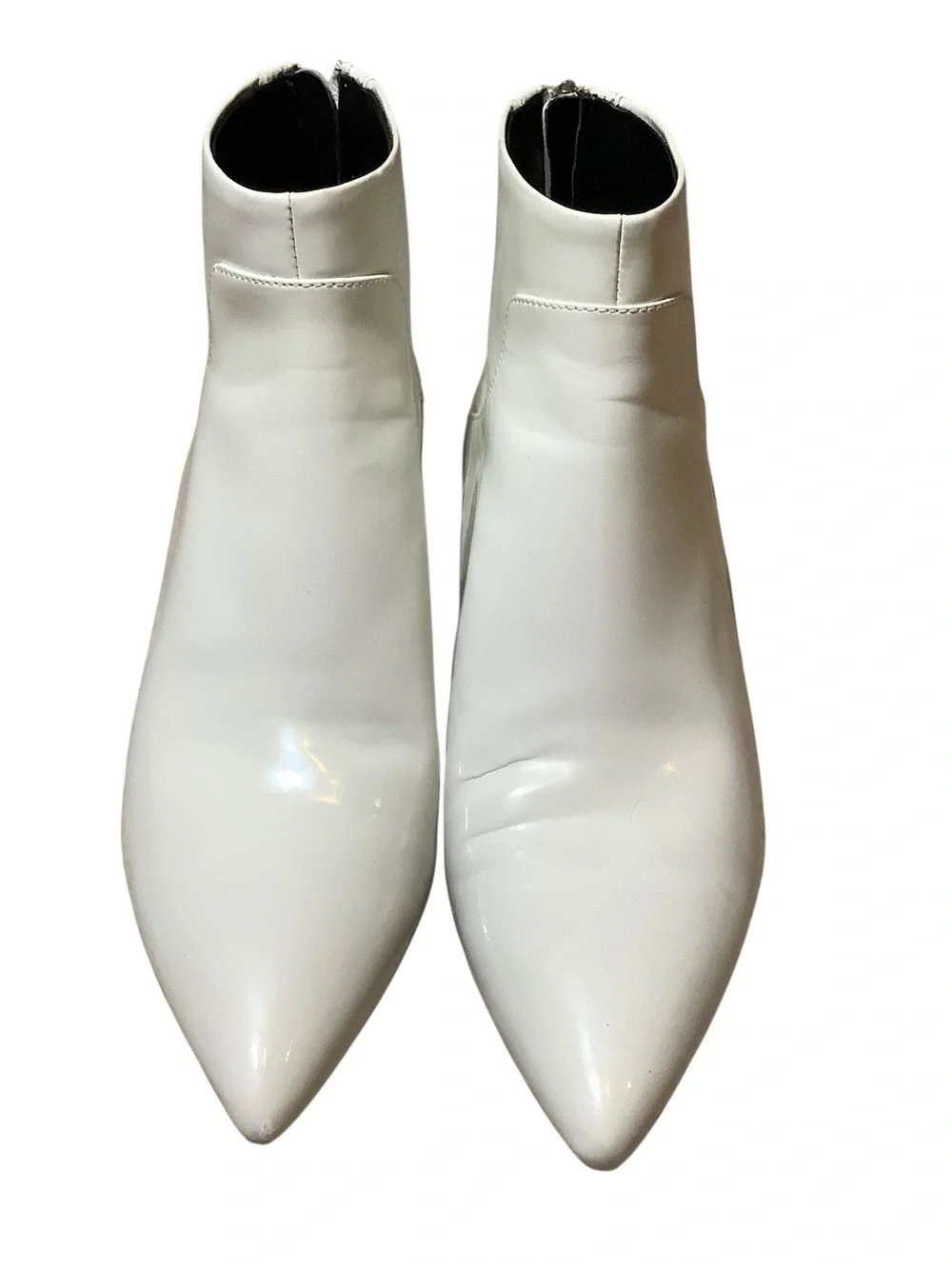 Via Spiga White Pointed Toe Ankle Booties